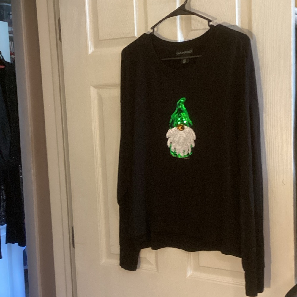 Cynthia Rowley Black Top with Sequin Design. NWOT
